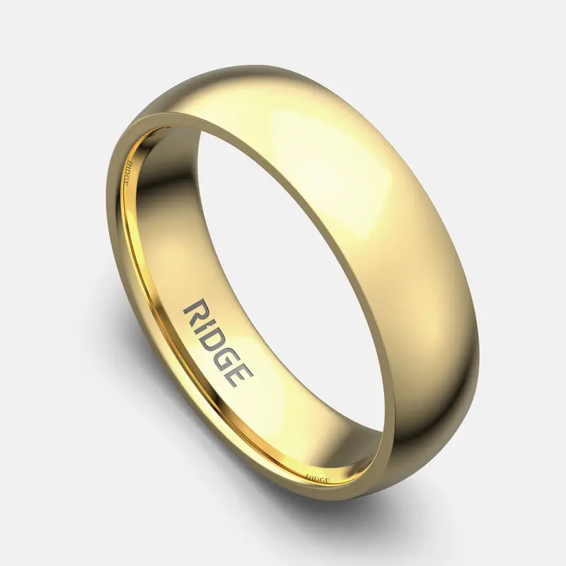 Ridge 6Mm Rounded Ring Set – 24K Gold And Tantalum 1