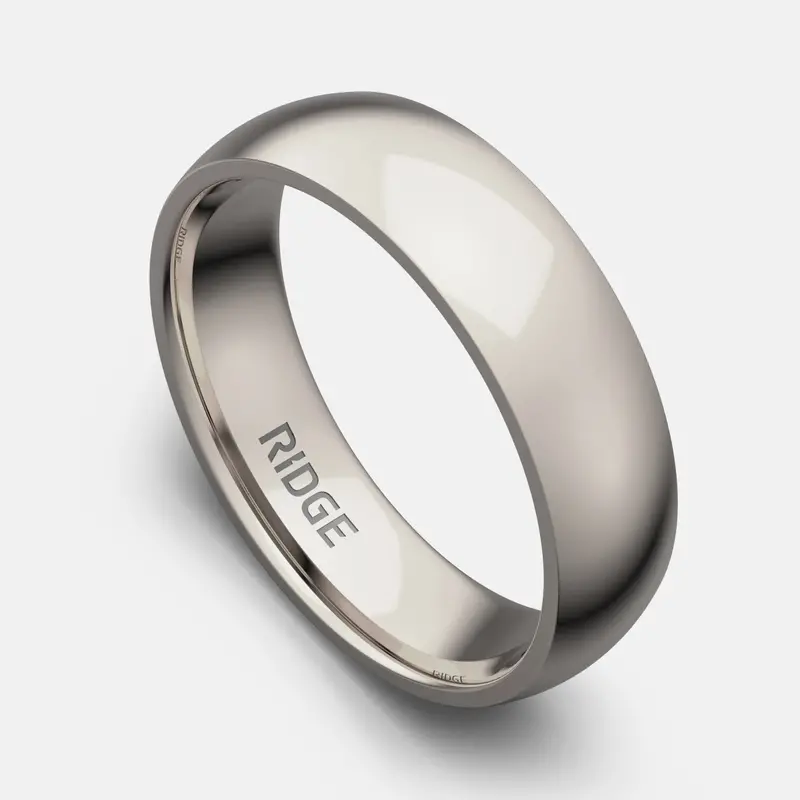 Ridge 6Mm Rounded Wedding Band Set – Platinum And Tantalum 1