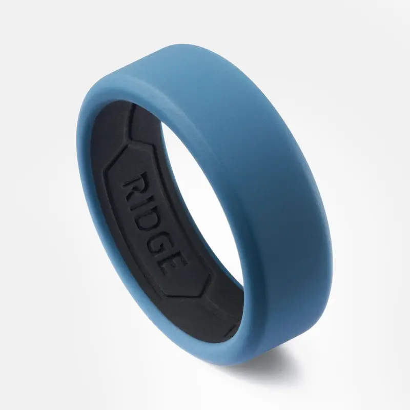 Ridge 8Mm Alpine Navy Silicone Ring Set 1