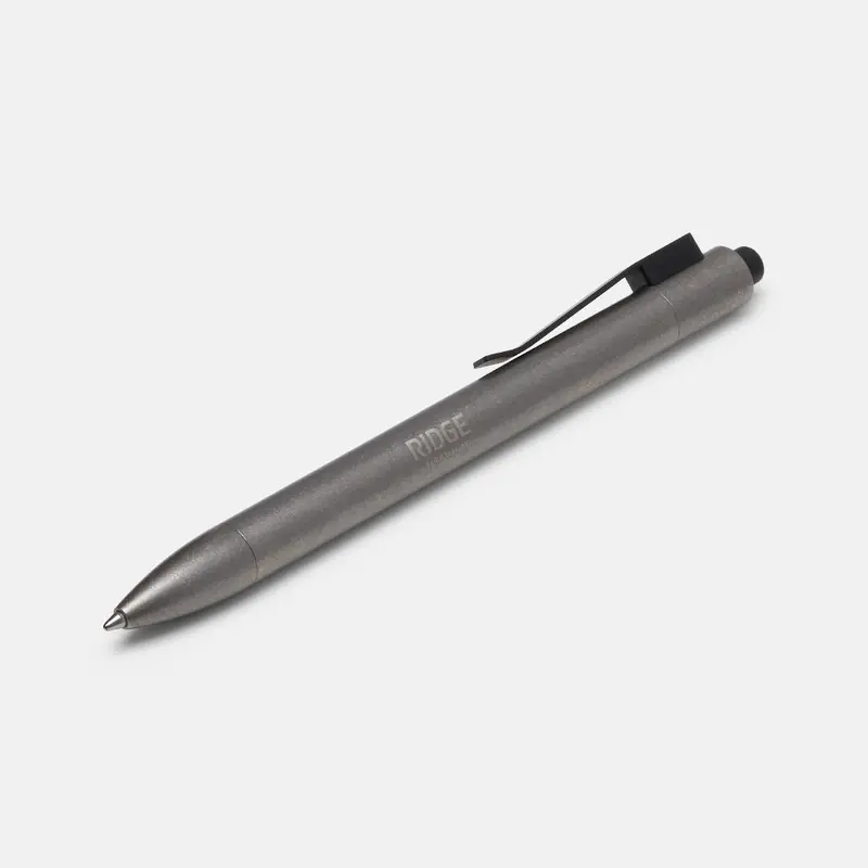 Ridge Click Pen In Stonewashed Titanium 1