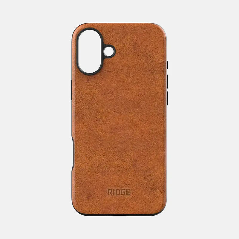 Ridge Phone Case – Tobacco Brown Leather For Iphone 16 Plus 1