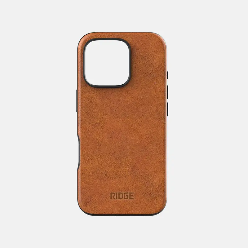 Ridge Phone Case – Tobacco Brown Leather For Iphone 16 Pro 1
