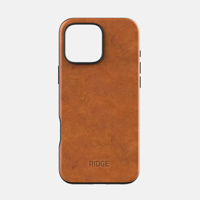 Ridge Phone Case – Tobacco Brown Leather For Iphone 16 Pro Max 1