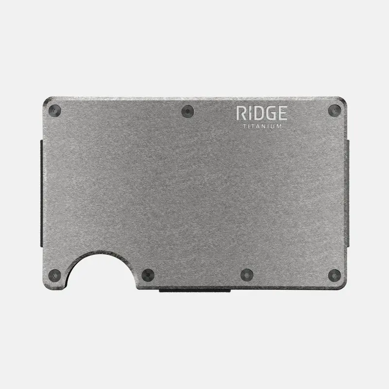 Ridge Wallet – Stonewashed Titanium Edition 1