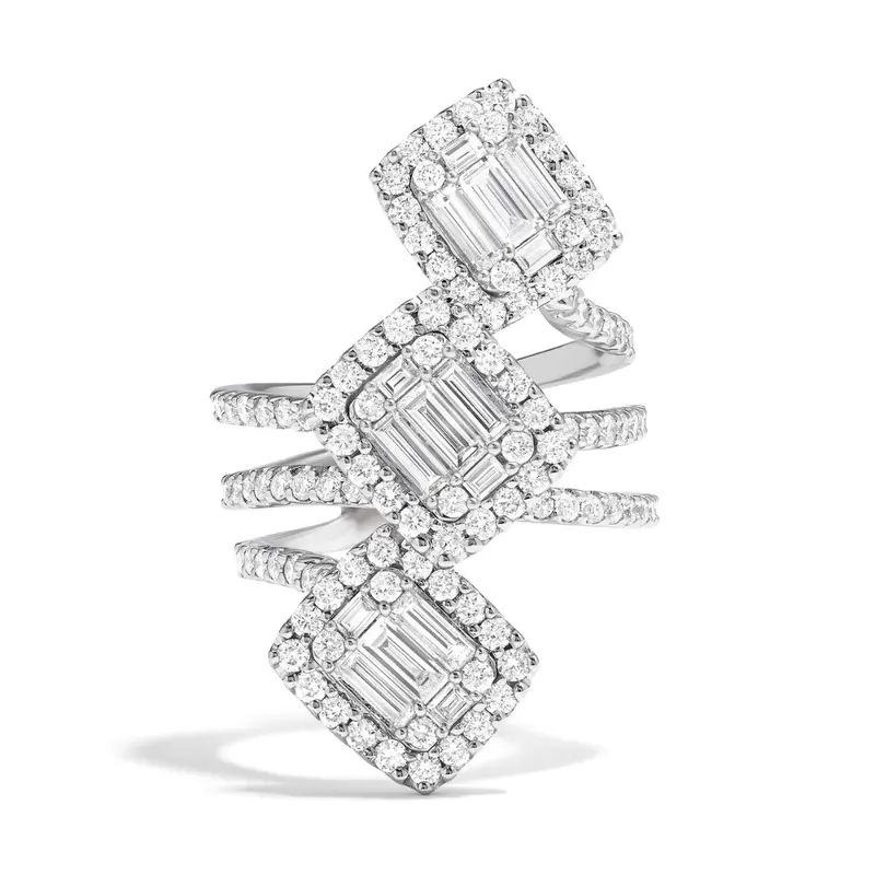 Robert Irwin Couture Empress Ring – Round And Baguette Diamond Design 1