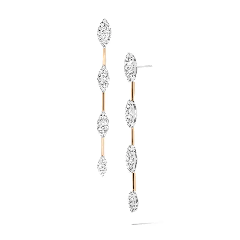 Robert Irwin Couture Fiori Marquise Bar Earrings With Four Stations 1