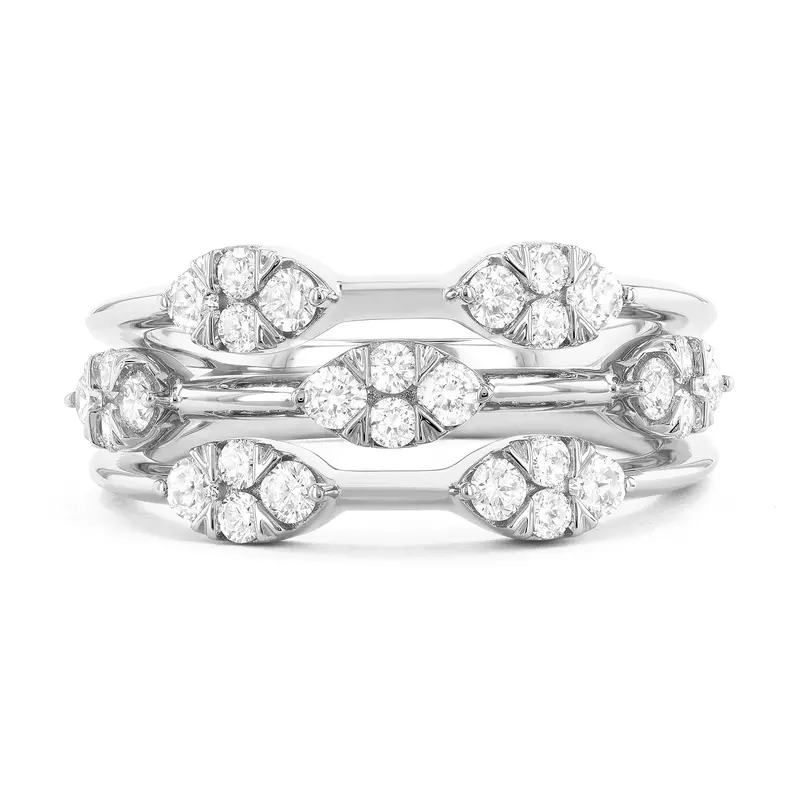 Robert Irwin Couture Fiori Ring – Marquise-Cut Multi-Row Diamond Band 1