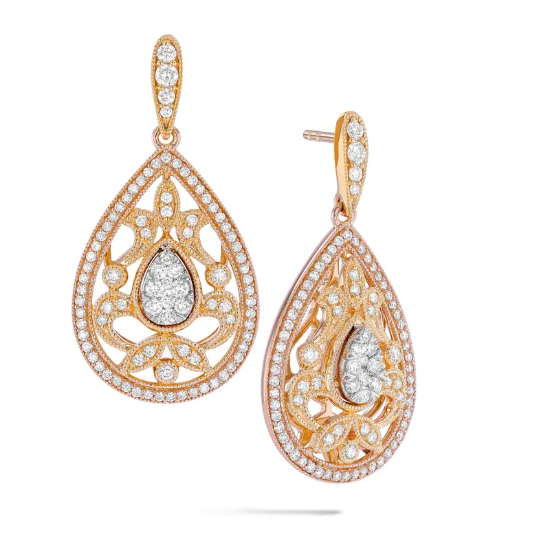 Robert Irwin Couture Mumtaz Vintage-Inspired Pear Drop Earrings 1