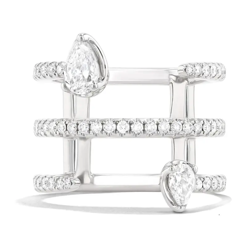 Robert Irwin Couture Paradox Floating Diamond Ring – Three-Row Design 1