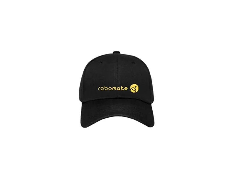 Robomate Sleek Black Adjustable Baseball Cap 1
