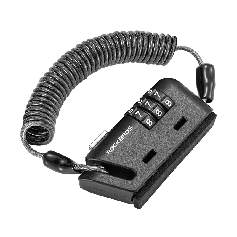Rockbros 1.5-Meter Portable Cable Lock With Combination Code – Helmet & Bike Security 1