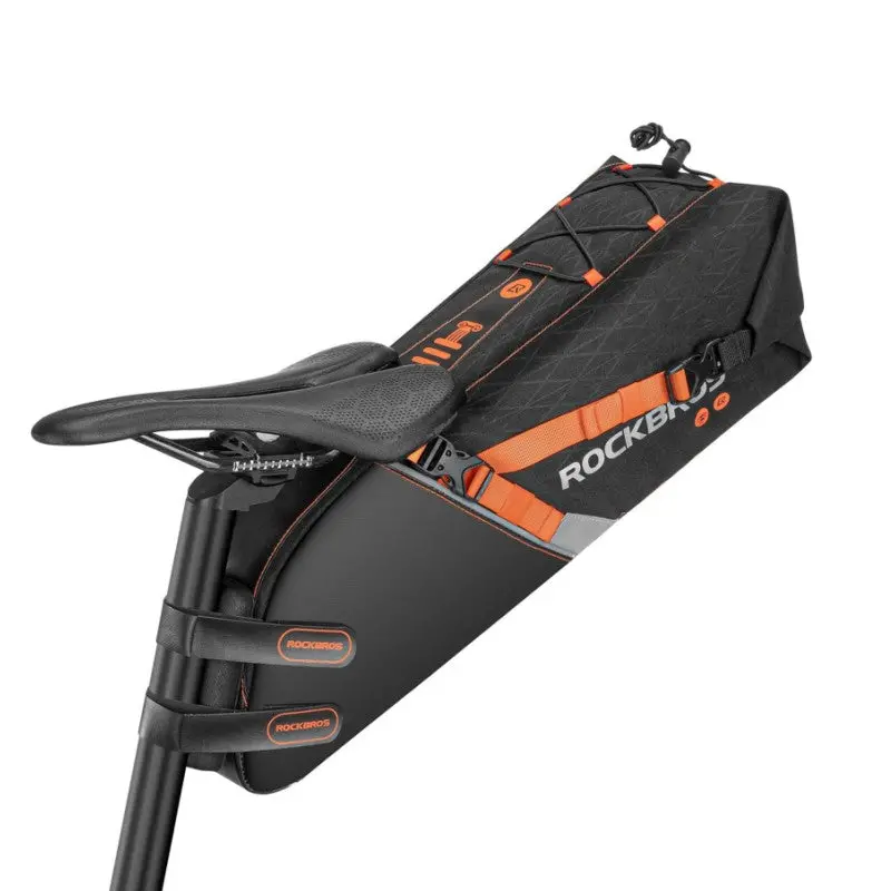 Rockbros 10L Waterproof Saddle Bag — Quick-Release Mount, High-Capacity Cycling Storage 1
