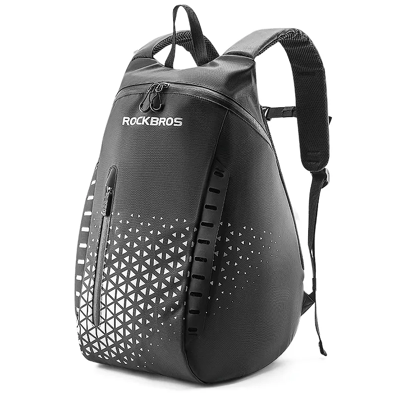 Rockbros 14.5L Reflective Helmet Backpack – High-Visibility Urban Cycling Carryall 1
