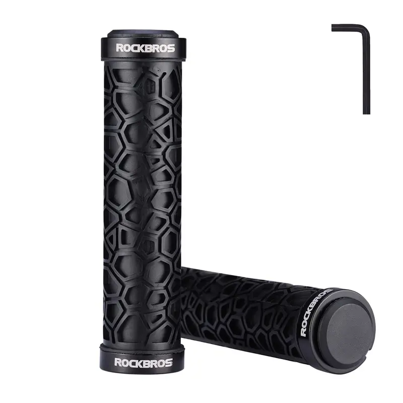 Rockbros Double Lock-On Handlebar Grips – Non-Slip, 22.2Mm, For Mtb & Bmx 1