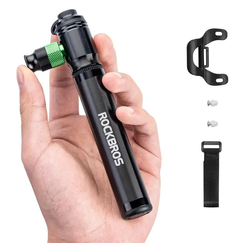 Rockbros Dual-Mode Mini Bike Pump – Manual Or Co2-Compatible, 110 Psi Max Output 1
