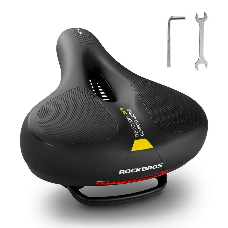 Rockbros Ergonomic Wide Bike Saddle – Shock-Absorbing Unisex Seat 1