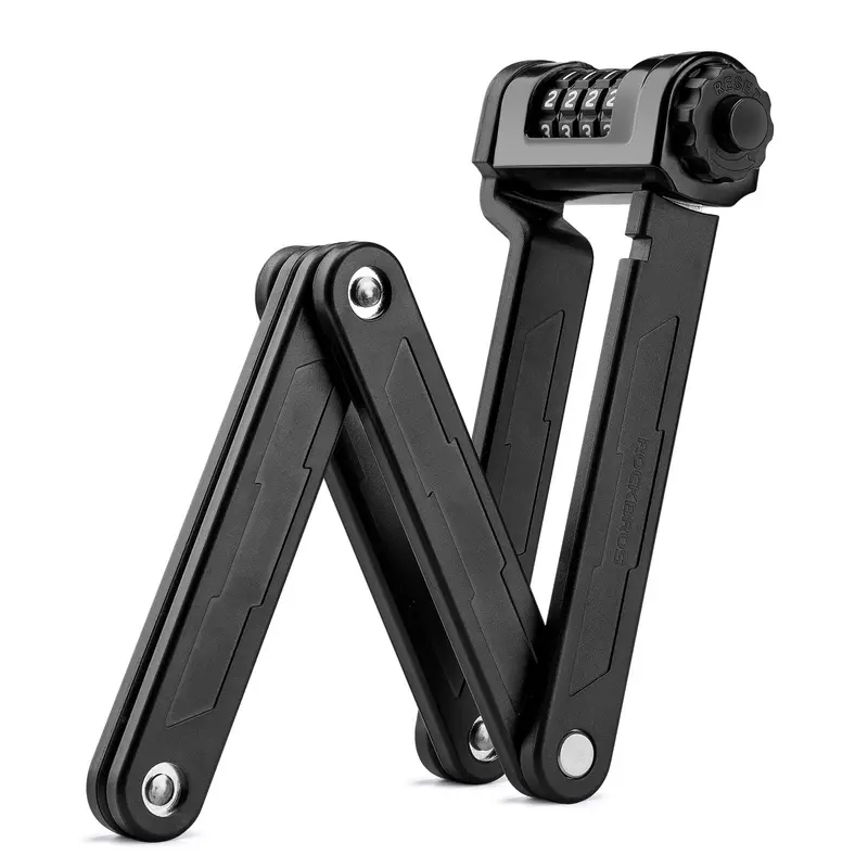 Rockbros Heavy-Duty Folding Bike Lock – 4-Digit Combination Anti-Theft Lock With Mount 1