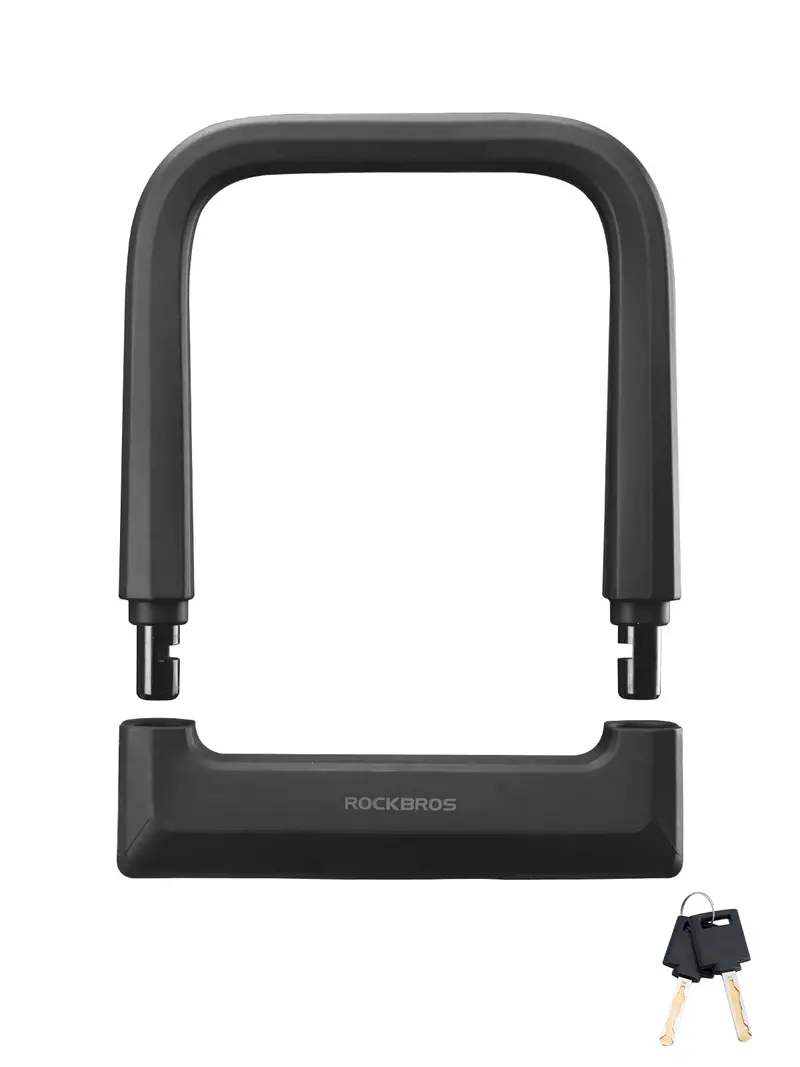 Rockbros Heavy-Duty U-Lock & 4-Foot Steel Cable Bike Lock Set 1