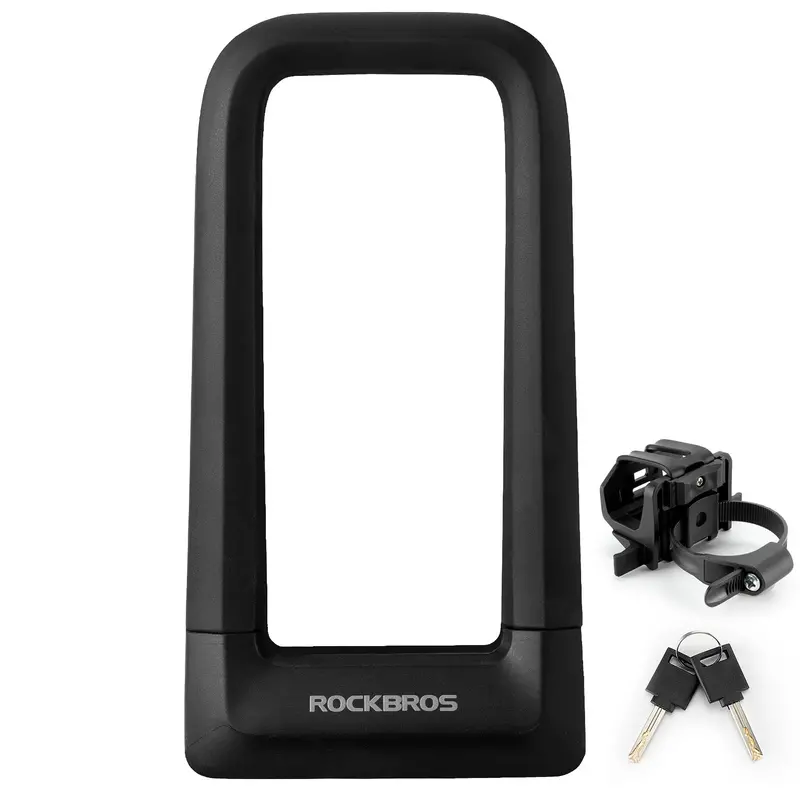 Rockbros Heavy-Duty U-Lock With Braided Cable And Silicone Protective Sleeve 1