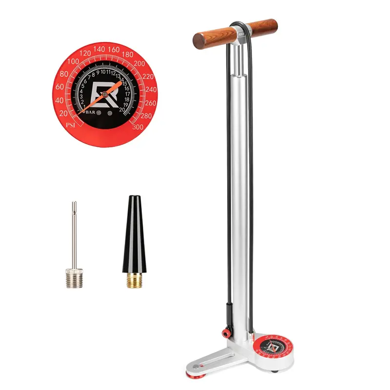 Rockbros High-Pressure Floor Pump – 240 Psi, Analog Gauge With 3.5" Dial For Precision Inflation 1