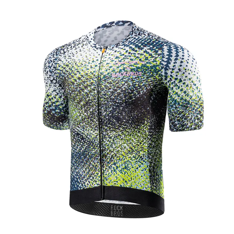 Rockbros Men’S Camouflage-Print Reflective Short-Sleeve Cycling Jersey 1