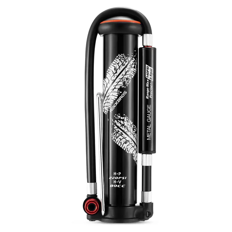 Rockbros Mini Portable Floor Pump – Hidden Pressure Gauge, 220 Psi Max Output 1