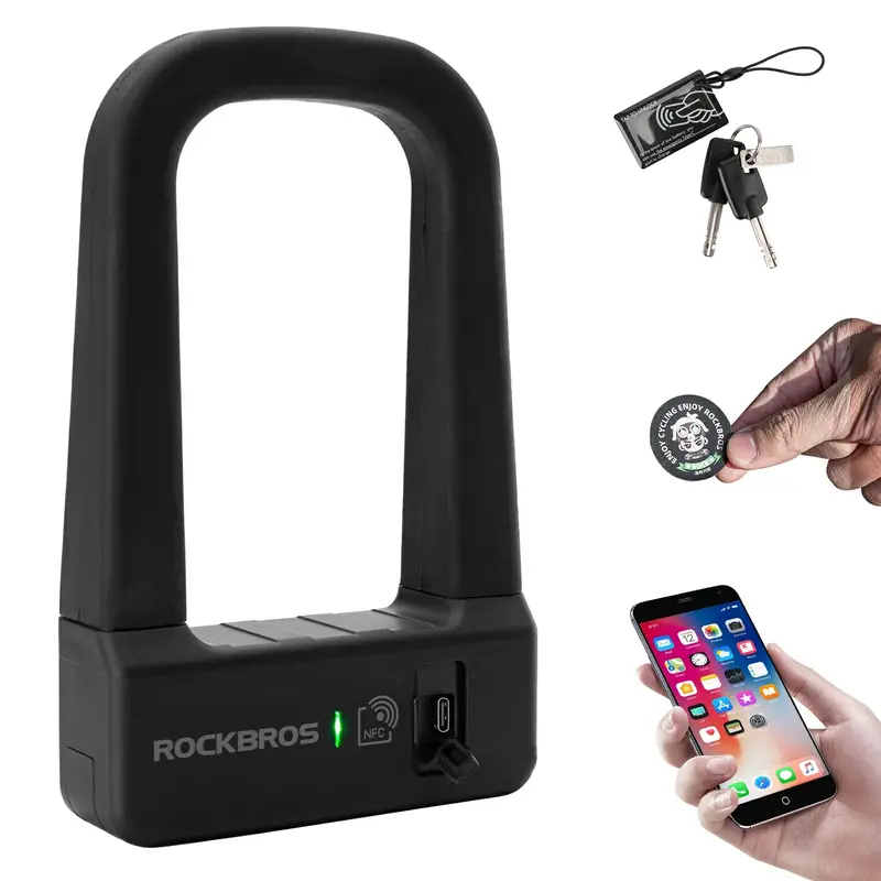 Rockbros Nfc-Enabled Smart U-Lock For Bikes 1