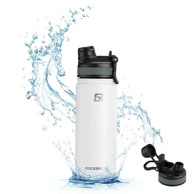 Rockbros Stainless Steel Vacuum-Insulated Water Bottle With Built-In Straw 5
