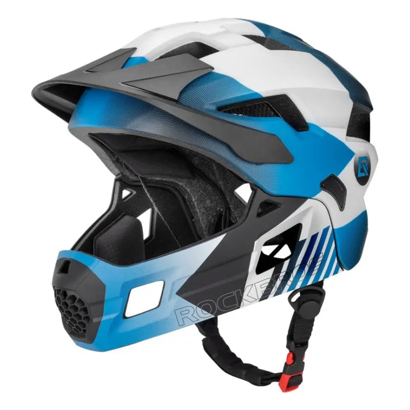 Rockbros Youth Full-Coverage Bicycle Helmet – Adjustable Fit For Ages 5–14 With Removable Chin Guard 1