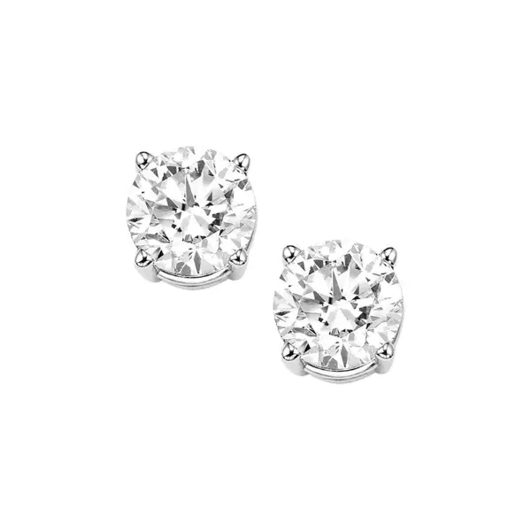 Round Diamond Stud Earrings – 0.33 Ct Tw, 14K White Gold 1