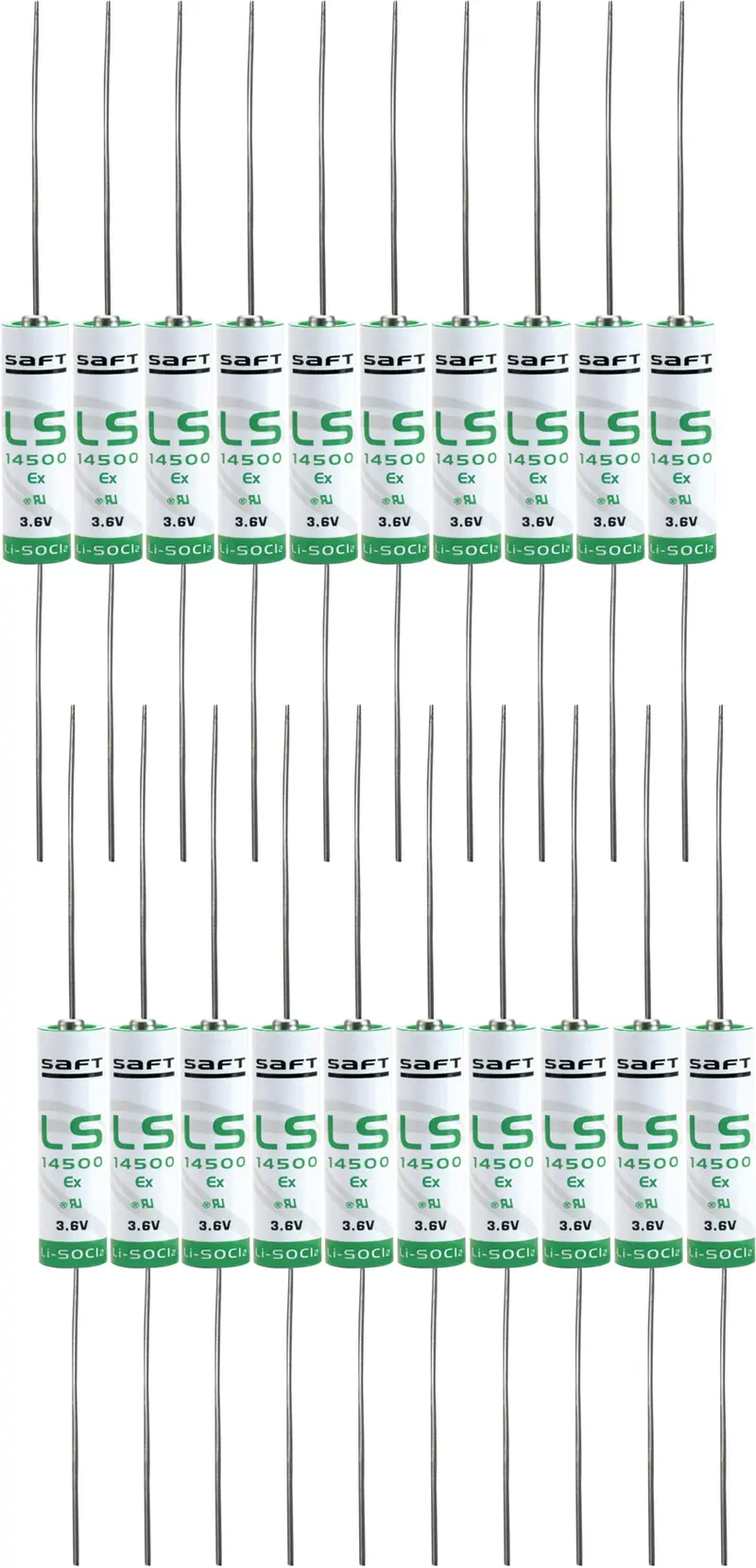 Saft Ls14500-Ax Aa-Sized Lithium Battery – 3.6V, Axial Leads (20-Pack) 1