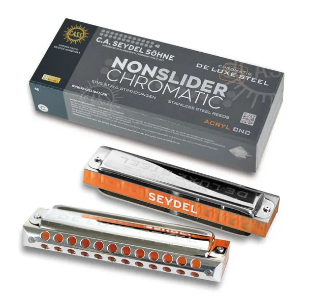Seydel Nonslider De Luxe Steel Chromatic Harmonica 1