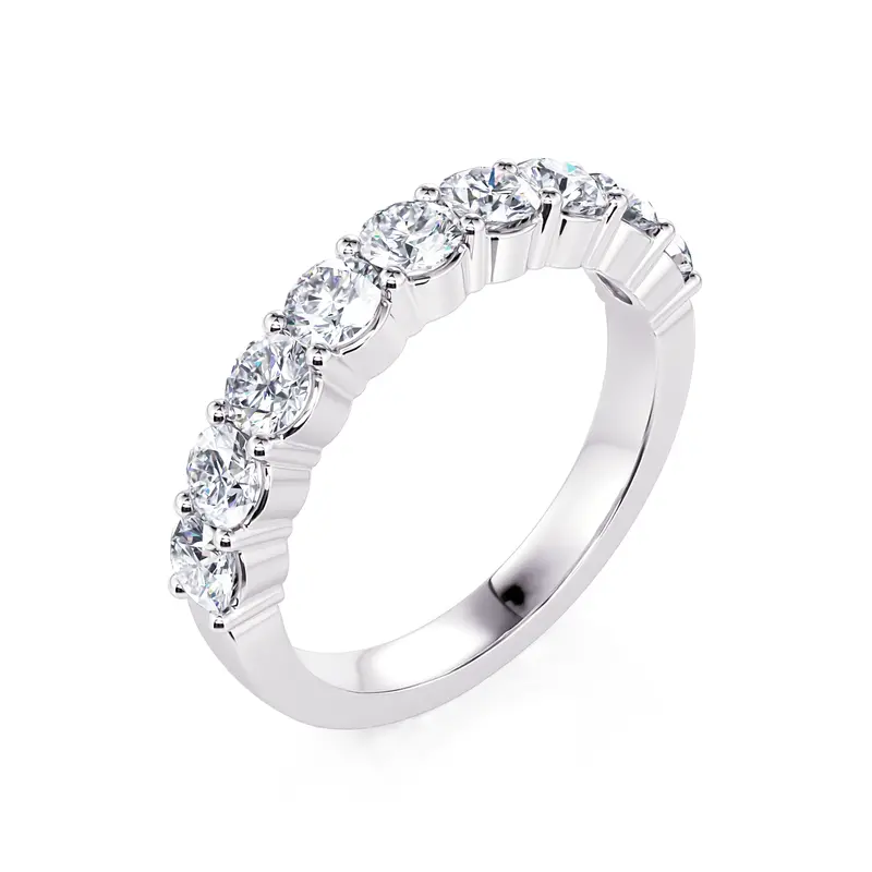 Shared Prong Diamond Wedding Band In 14K White Gold (1.00 Carat Tw) 1