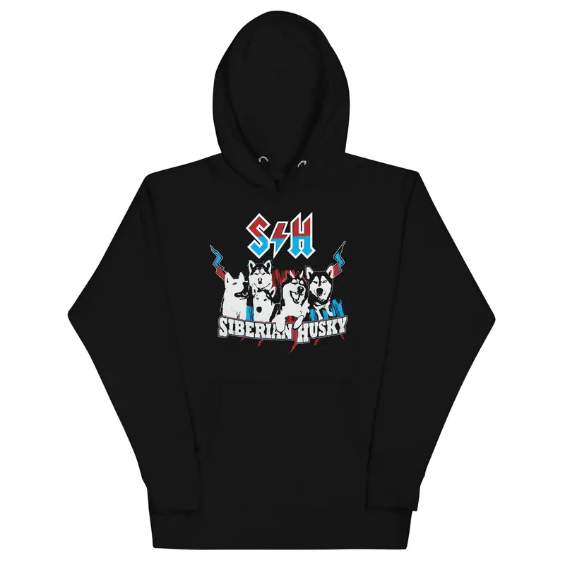 Siberian Husky Ac/Dc Rocker Hoodie – Unisex Heavy Blend Sweatshirt 1