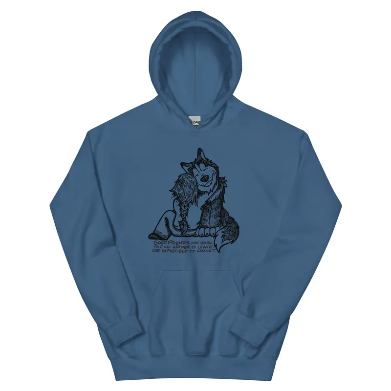 Siberian Husky Friendship Hoodie – 'Good Friends' Design 1