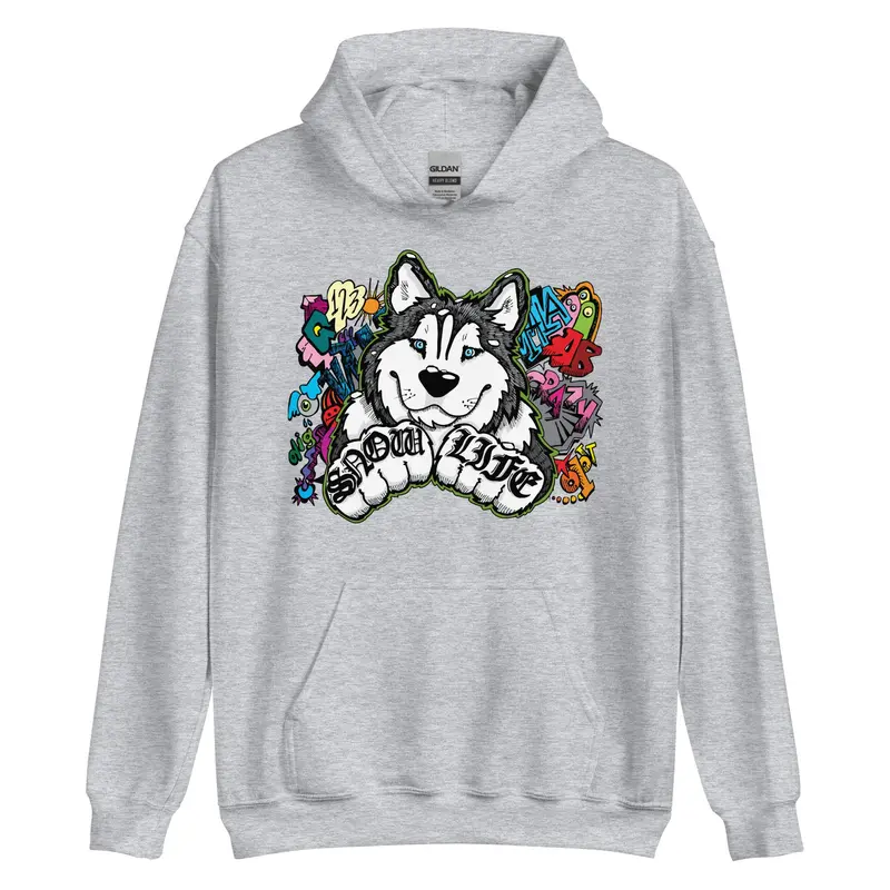 Siberian Husky Pullover Hoodie – 'Snow Life' Arctic Aesthetic 1