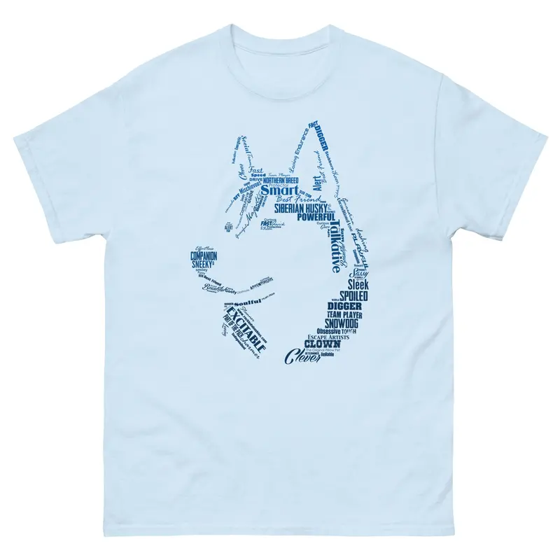 Siberian Husky Silhouette Word Art Classic Fit T-Shirt