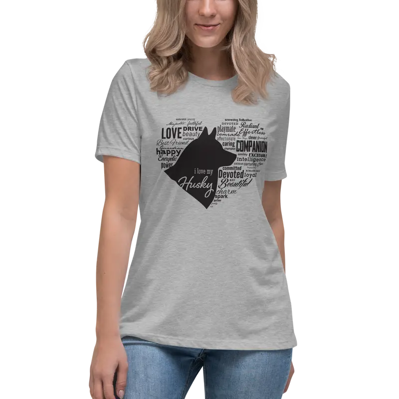 Siberian Husky Women’S Tee – ‘I Love My Husky’ Fashion Fit