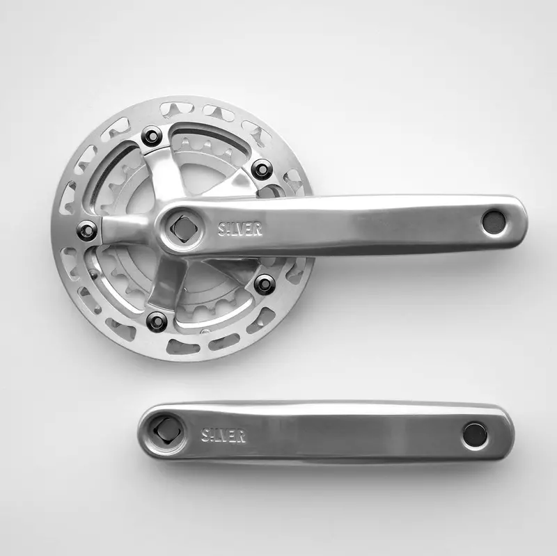 Silver1 Low-Low Double Crankset – 34×24 Steel With Chain Guard 1