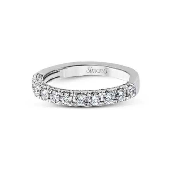 Simon G. 18K White Gold Pave Diamond Wedding Band – 0.75 Ct 2