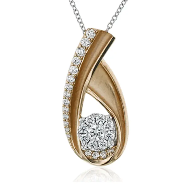 Simon G. Two-Tone 18K Gold Diamond Pendant – 0.46 Carat Total Weight 1