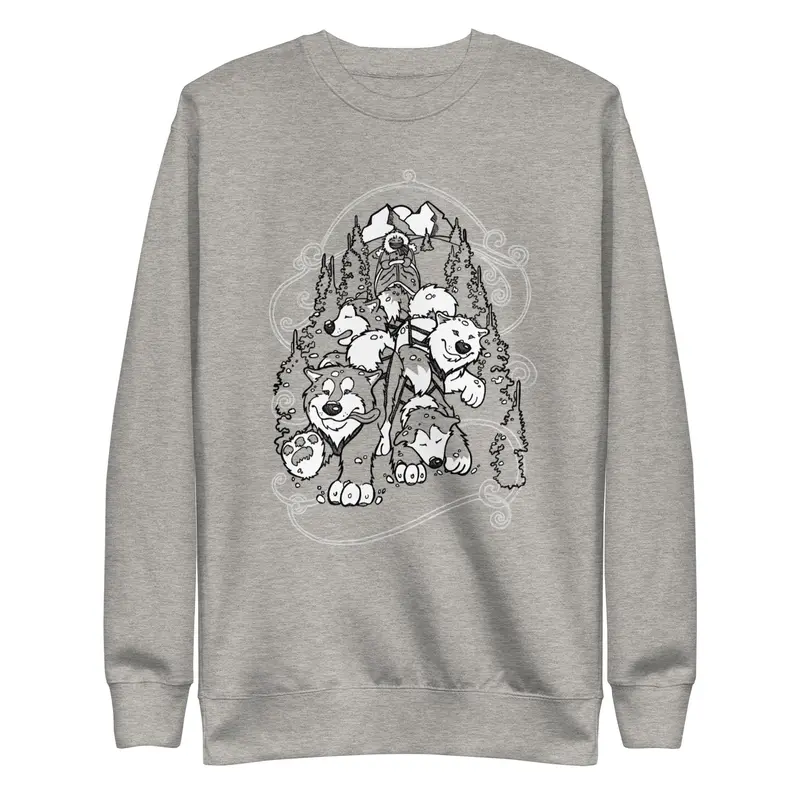 Sled Dogs Crewneck Sweatshirt – Alaskan Malamute Design 1