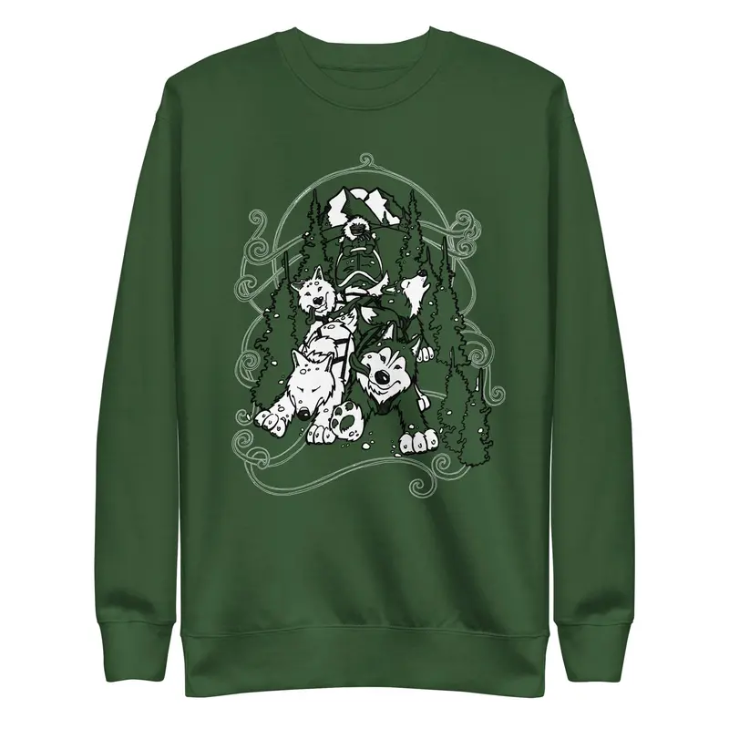 Sled Dogs Crewneck Sweatshirt – Siberian Husky Art 1