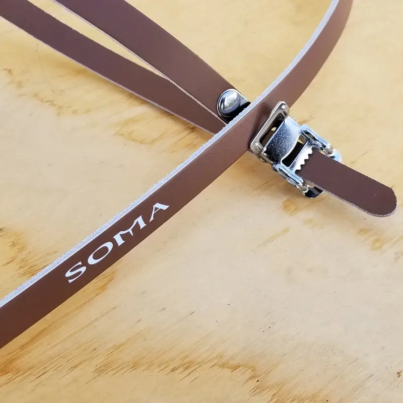 Soma Brown Leather Toe Straps – Pair 1