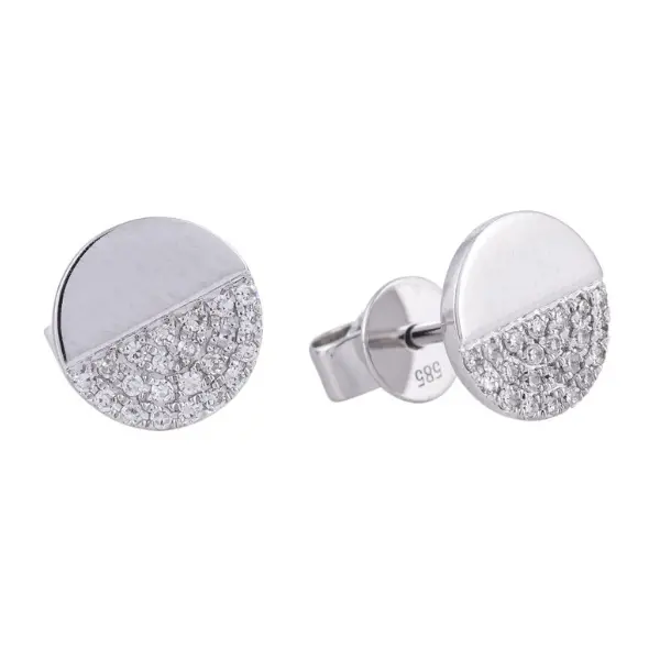 Sophia By Design Diamond Circle Earrings In 14K White Gold – 0.125Ctw 1