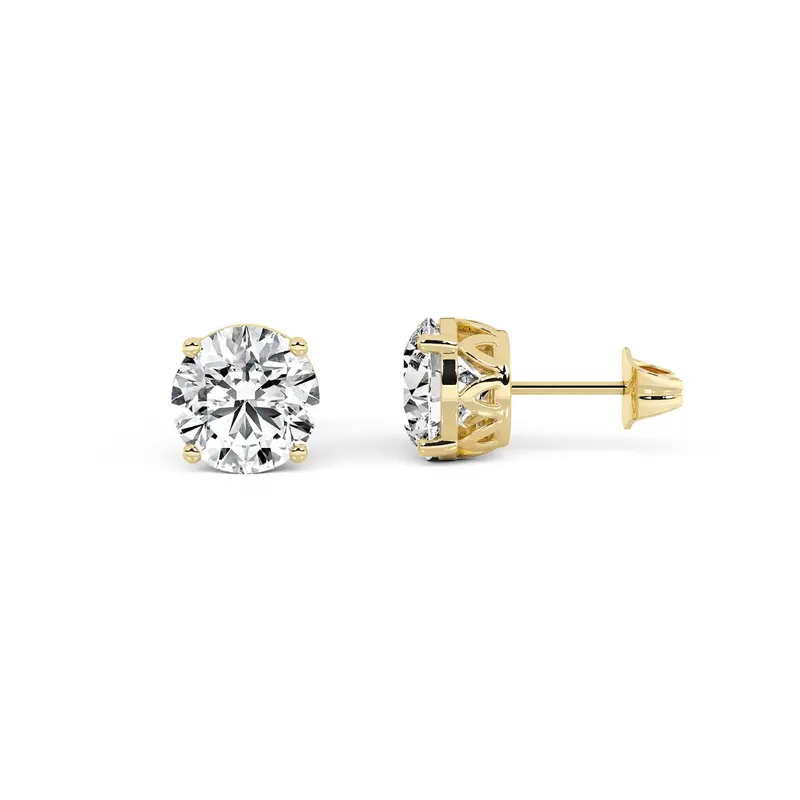 Star-Inspired Lab-Grown Diamond Stud Earrings – 2.00 Carat Tw In Yellow Gold 1