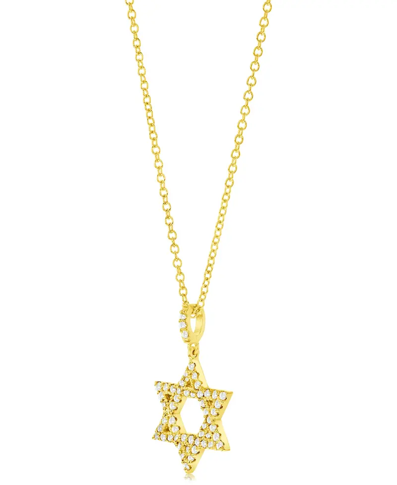 Star Of David Diamond Pendant – 0.25Ctw Certified Diamonds In 14K Yellow Gold 1
