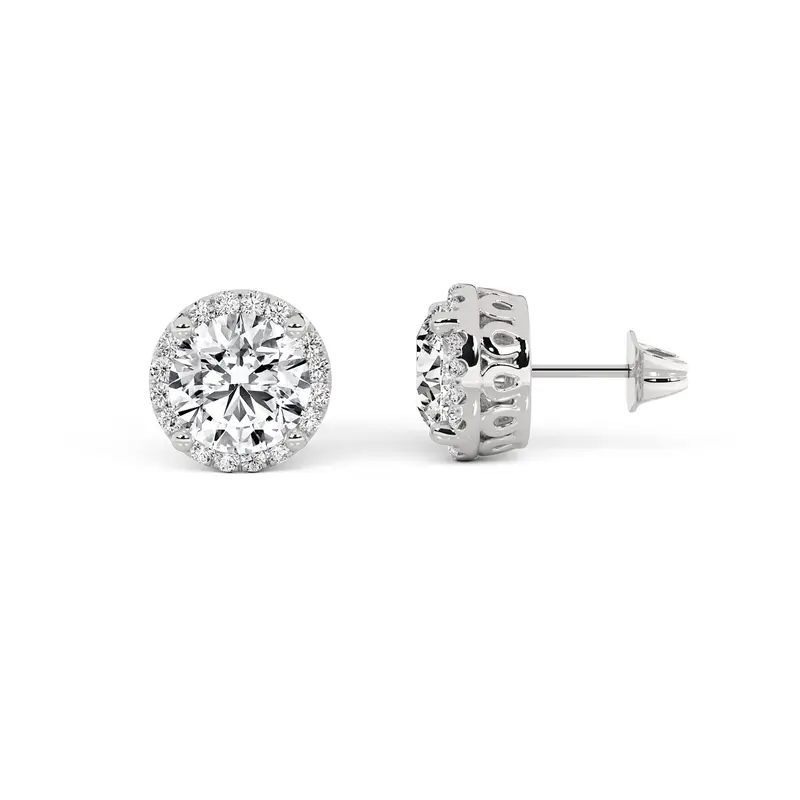 Star-Shaped Lab-Grown Diamond Halo Earrings – 'Above Love' Collection, 2.375 Carat Tw, White Gold 1