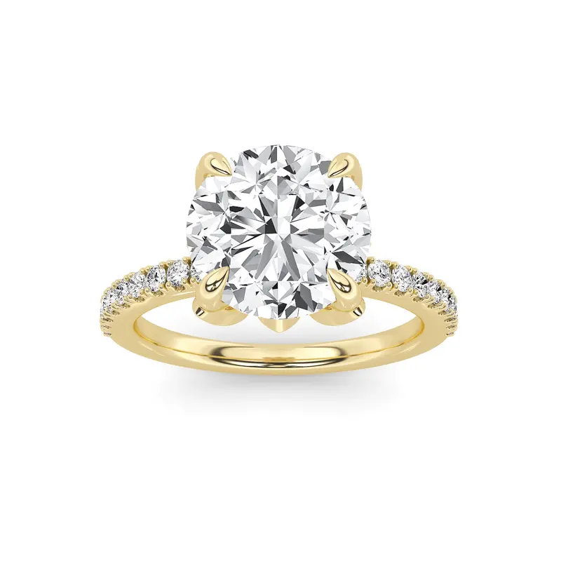 Star-Themed Lab-Grown Diamond Engagement Ring – 2.875 Carat Total Weight In Yellow Gold 1