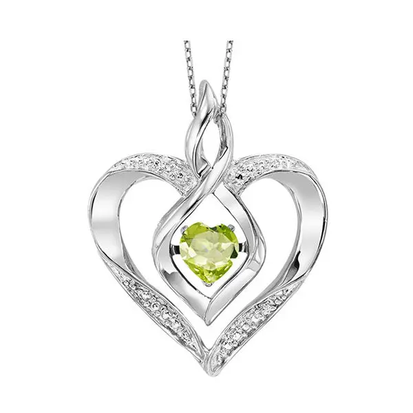Sterling Silver Lab-Created Heart Peridot Pendant – Rhythm Of Love Collection 1
